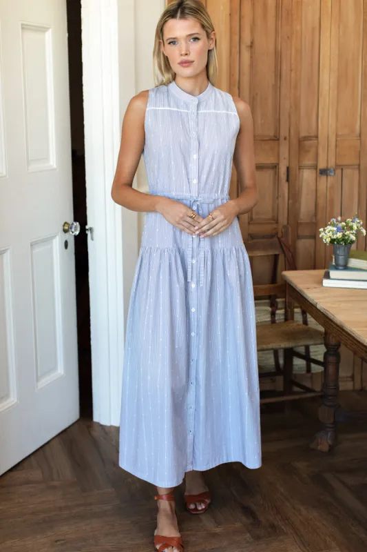 Lucy 4 Basque Sleeveless Dress - James Stripe sold by Emerson Fry