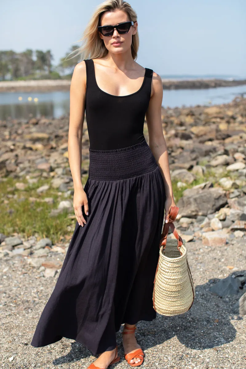 Smocked Maxi Skirt - Midnight Linen sold by Emerson Fry product image thumbnail 2