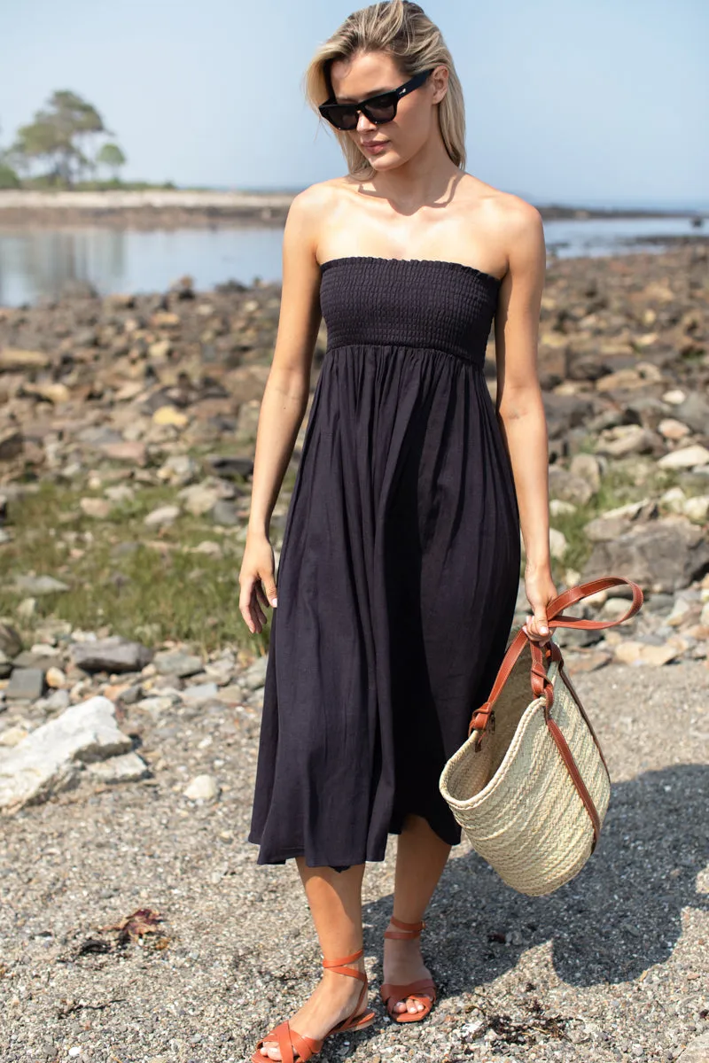 Smocked Maxi Skirt - Midnight Linen sold by Emerson Fry product image thumbnail 3