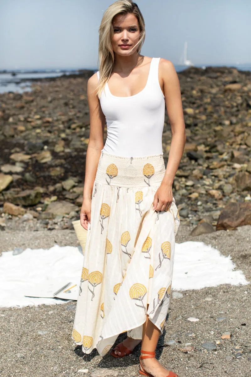 Smocked Maxi Skirt - Fan Flowers Marigold sold by Emerson Fry product image thumbnail 3