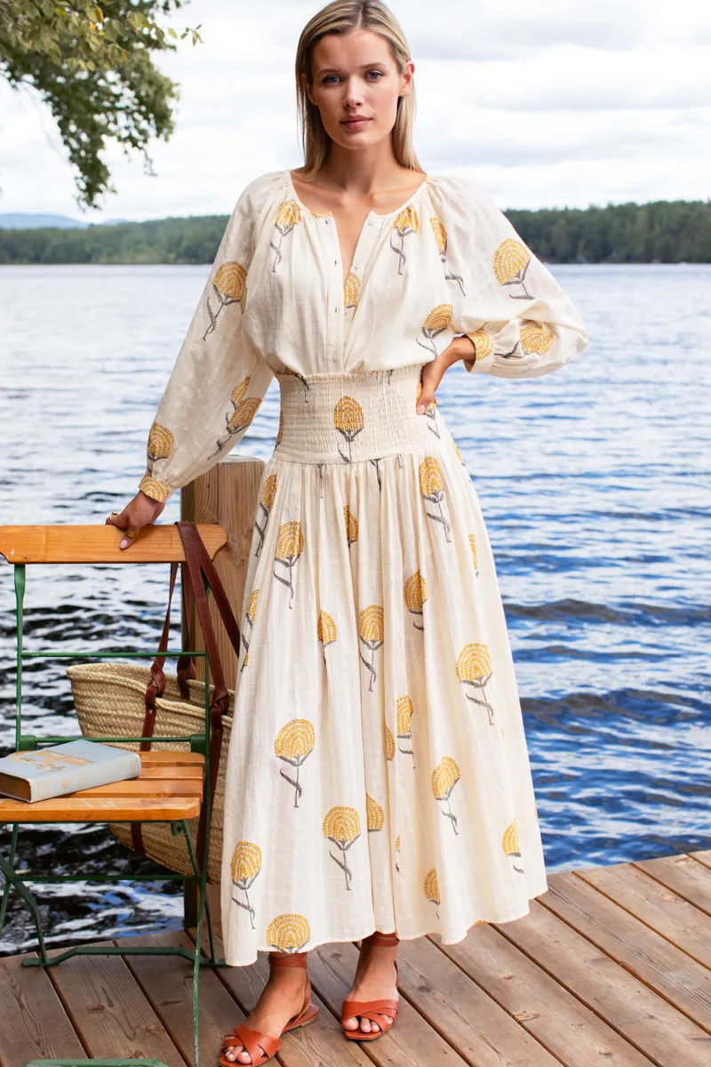 Smocked Maxi Skirt - Fan Flowers Marigold sold by Emerson Fry product image thumbnail 2