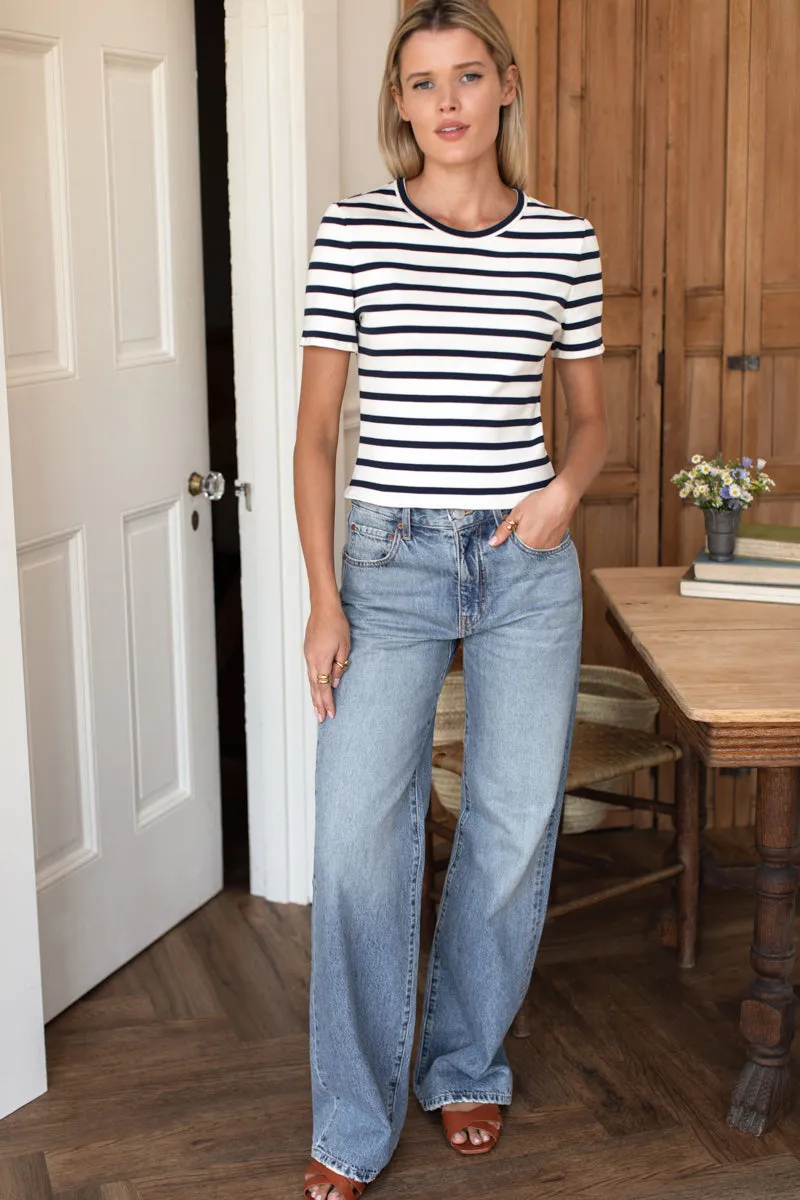 Romilly Shirt - Navy Stripe Rib sold by Emerson Fry product image thumbnail 2