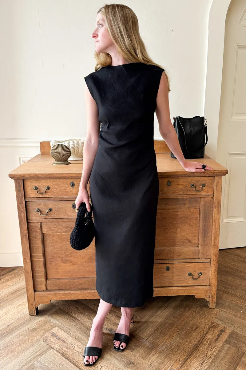 Sleeveless Ruched Dress - Black sold by Emerson Fry