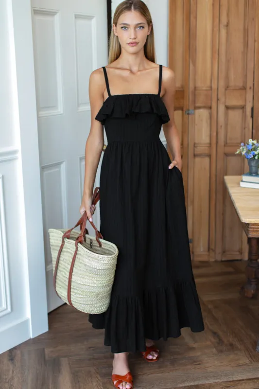 Tomas Maxi Dress - Jet Black made by Emerson Fry