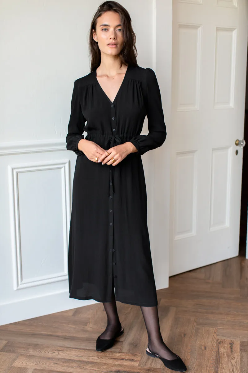 May Dress - Black Viscose Crepe sold by Emerson Fry