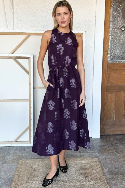 Studio Sundress  - Blackberry Wine Linen made by Emerson Fry