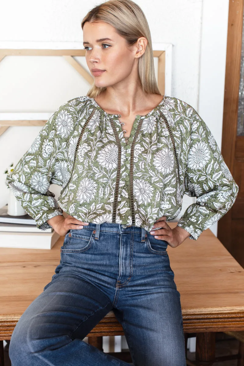 Lucy Heirloom Blouse - Arles Gothic Olive sold by Emerson Fry product image thumbnail 5