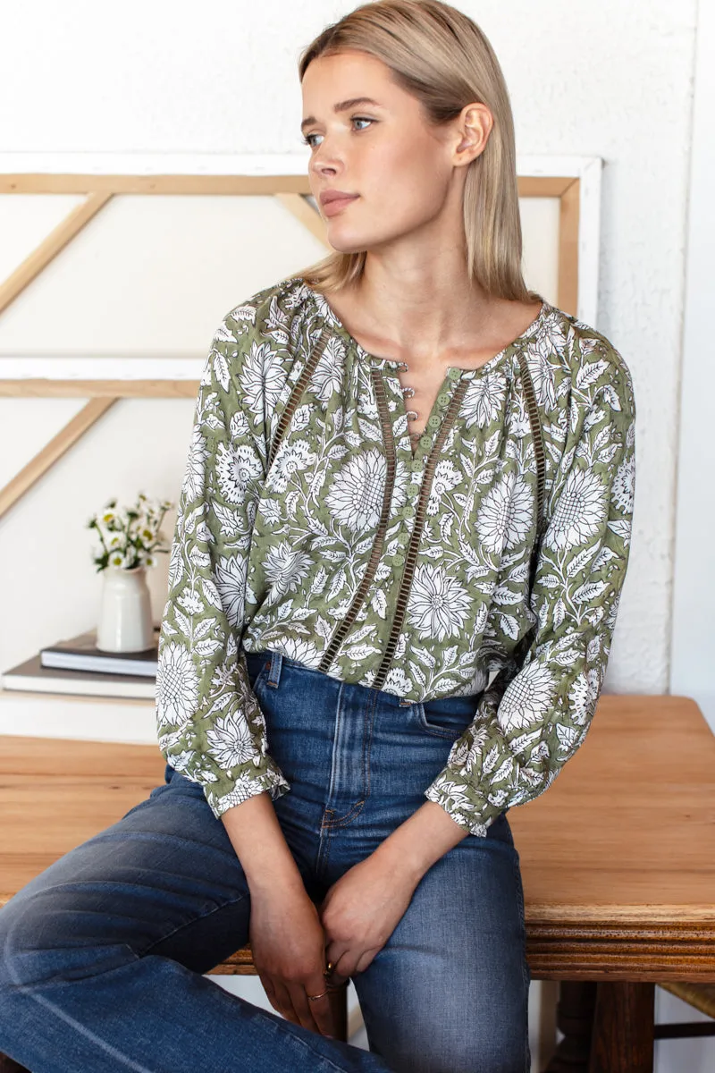 Lucy Heirloom Blouse - Arles Gothic Olive sold by Emerson Fry product image thumbnail 2