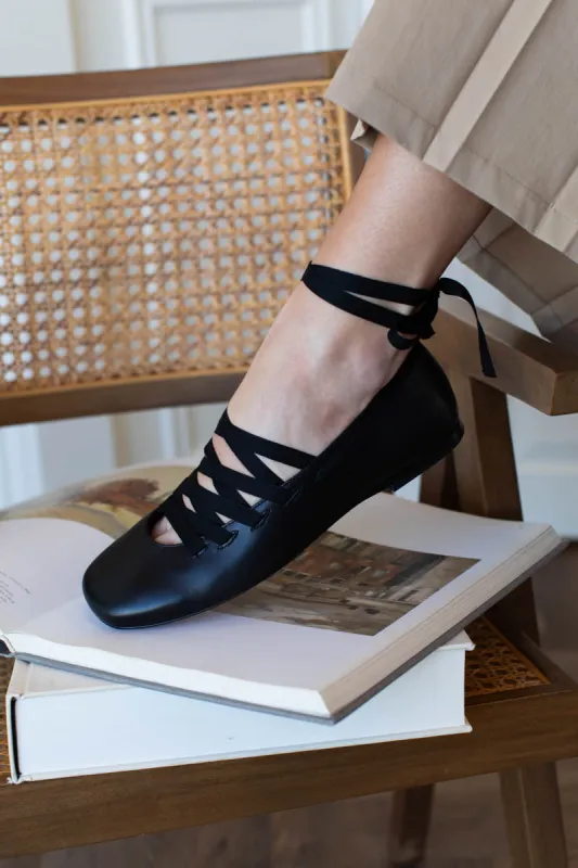 Tie Up Flat - Black Beauty made by Emerson Fry