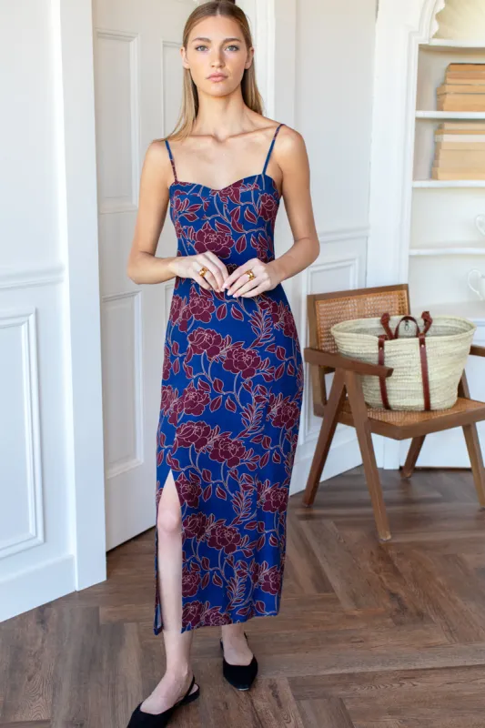 Fitted Bodice Dress - Mariana's Roses Marine made by Emerson Fry