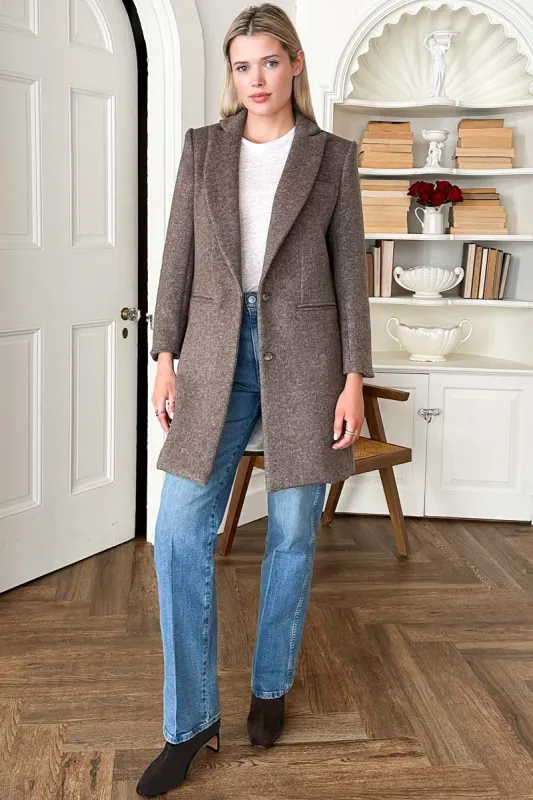 Wingtip Coat - Dark Truffle Wool made by Emerson Fry