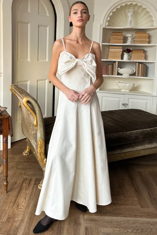 Sculpted Bow Dress - Ivory made by Emerson Fry