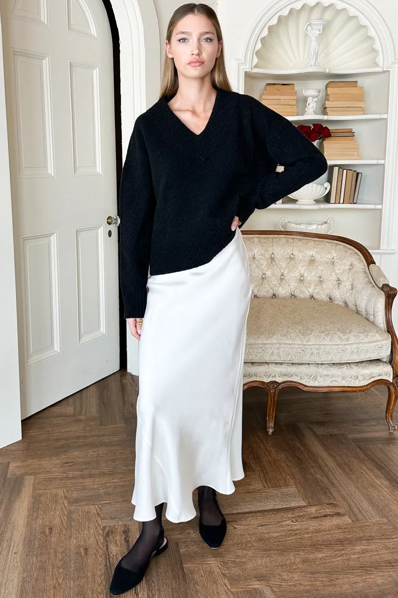 Boxy V Neck Sweater - Black Wool sold by Emerson Fry product image thumbnail 3