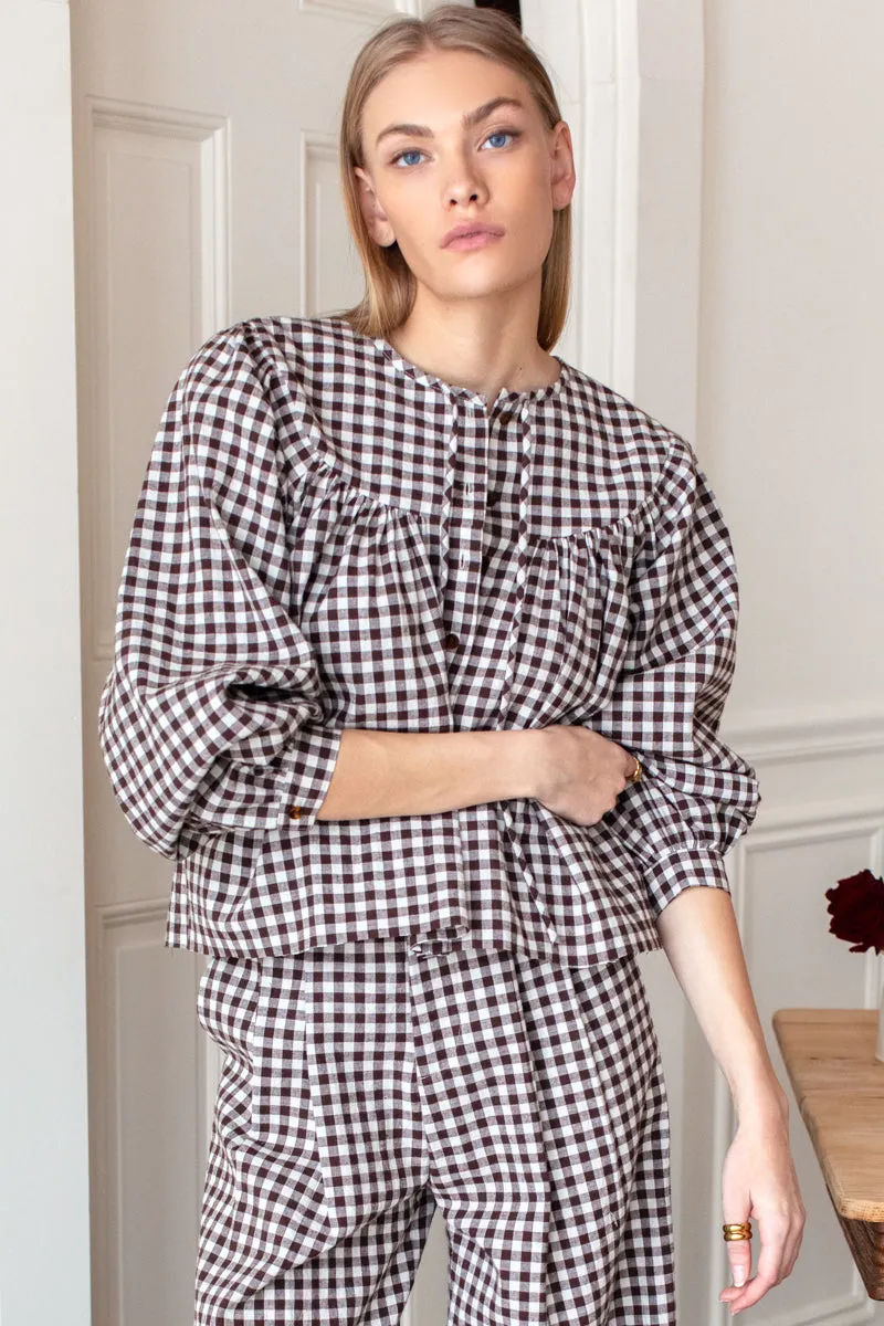 Emmaline 2 Blouse - Cocoa Gingham sold by Emerson Fry product image thumbnail 2