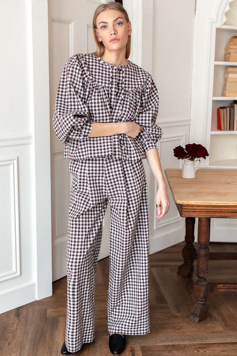Emmaline 2 Blouse - Cocoa Gingham sold by Emerson Fry product image thumbnail 4