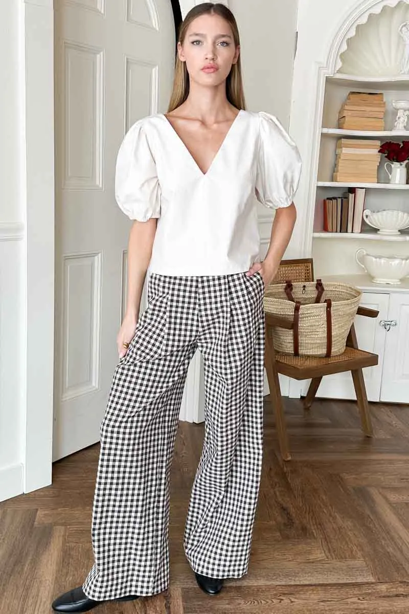 Studio Pleated Pant - Cocoa Gingham sold by Emerson Fry product image thumbnail 2