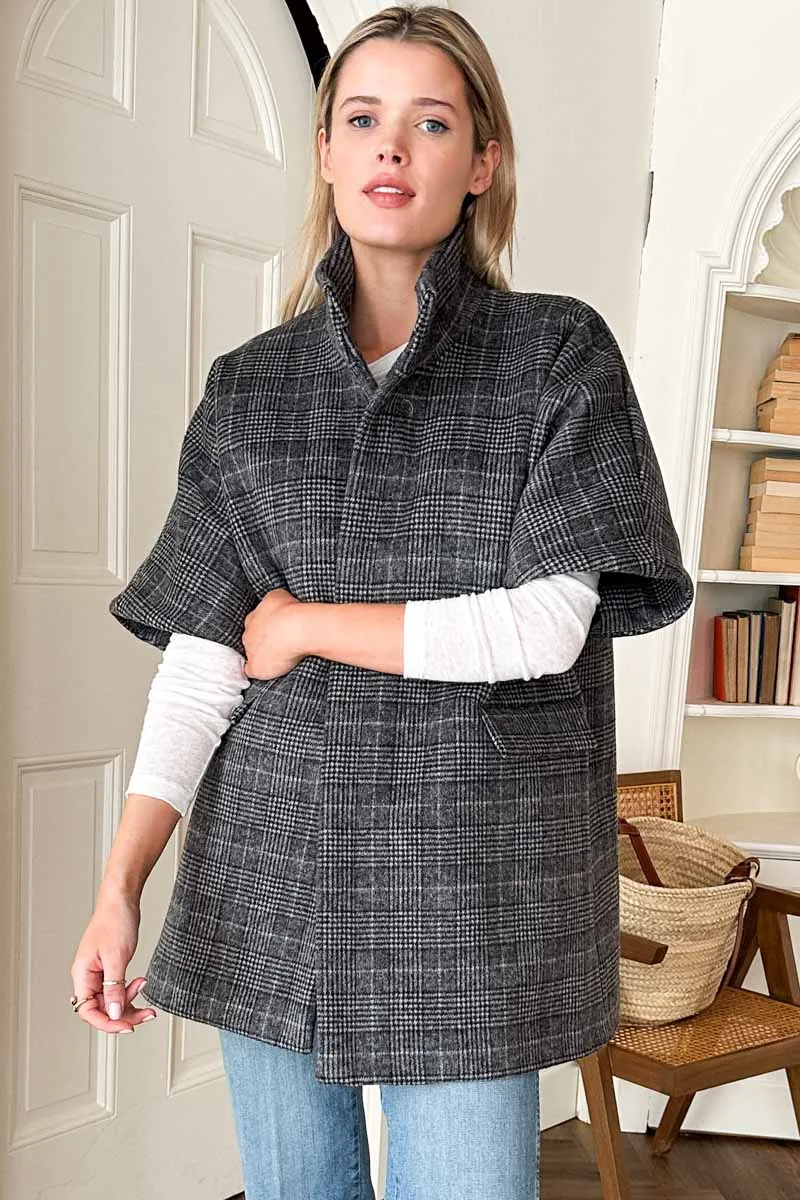 Layering Jacket - Stewart Plaid Charcoal sold by Emerson Fry