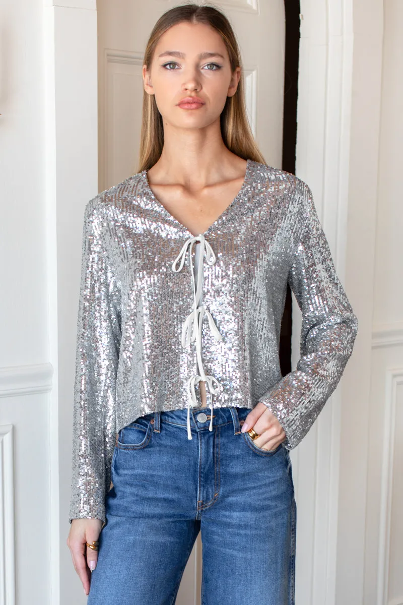 Carlyle Jacket - Silver Sequins sold by Emerson Fry