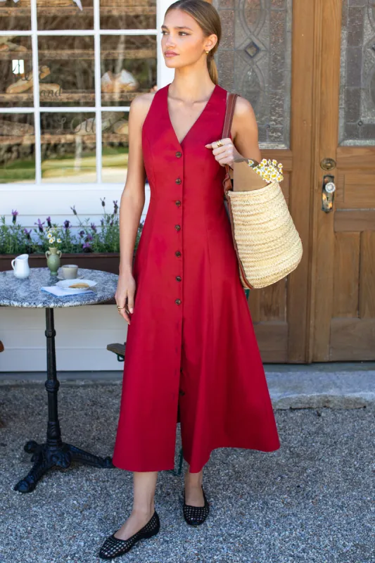 Organic Cafe Dress - Lipstick made by Emerson Fry