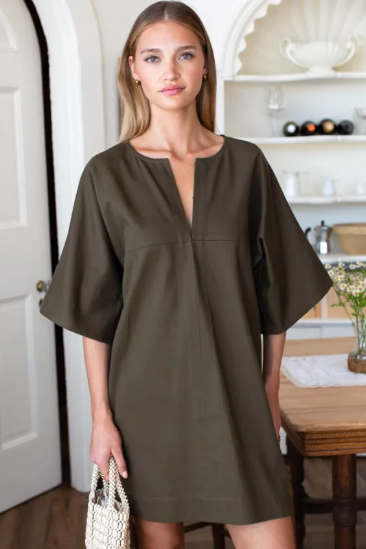 Structured Dress - Army Green made by Emerson Fry