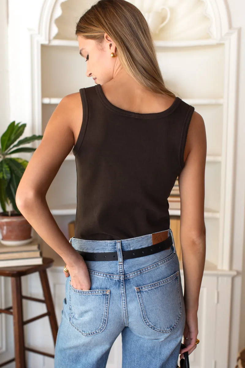 Layering Tank 2 - Deep Brown Rib sold by Emerson Fry product image thumbnail 3