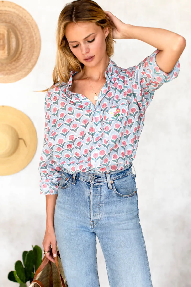 Ryan Shirt - Frances Blue + Pink Organic sold by Emerson Fry product image thumbnail 3