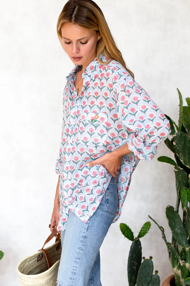Ryan Shirt - Frances Blue + Pink Organic sold by Emerson Fry product image thumbnail 4