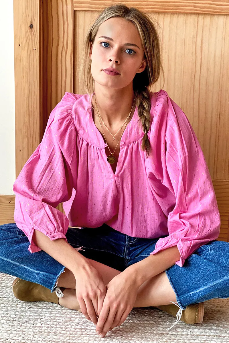 Olympia Shirt - Pink Gold Dot Lurex sold by Emerson Fry product image thumbnail 5