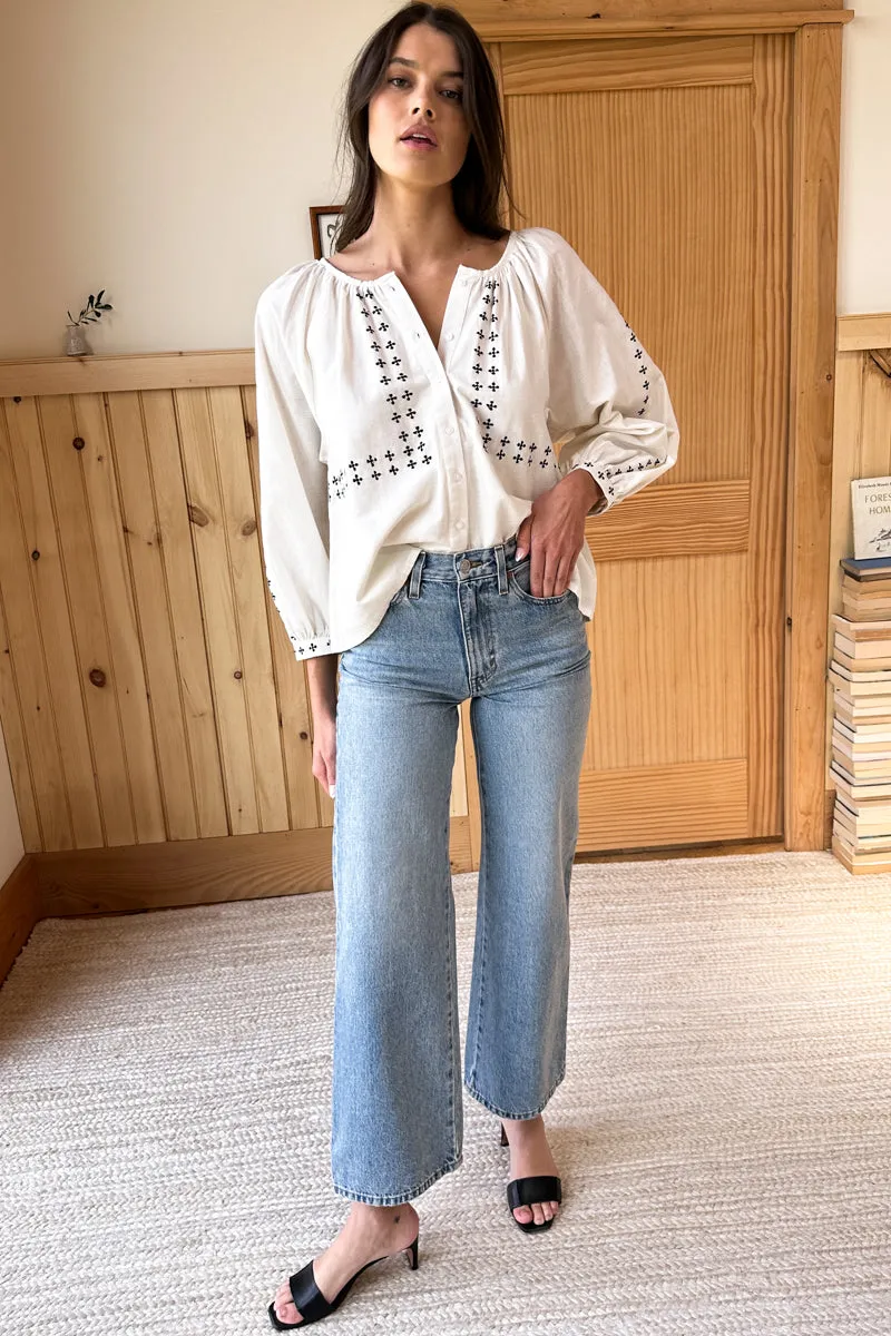 Frances Embroidery Blouse - Salt Organic sold by Emerson Fry product image thumbnail 5