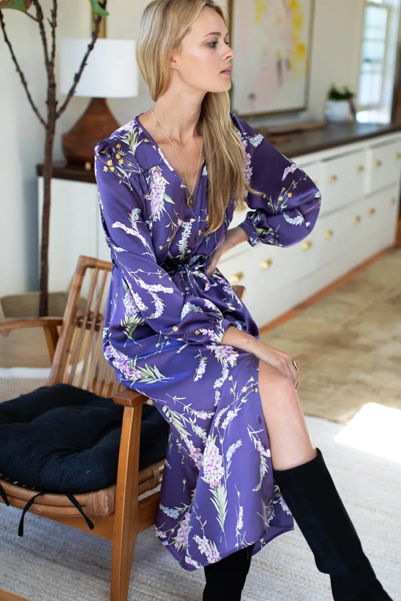 Roses Dress - Lavender Floral Silk sold by Emerson Fry product image thumbnail 4