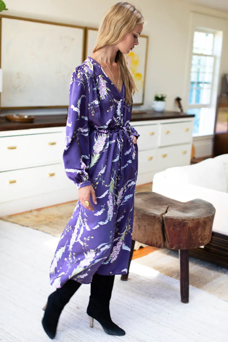 Roses Dress - Lavender Floral Silk sold by Emerson Fry product image thumbnail 3