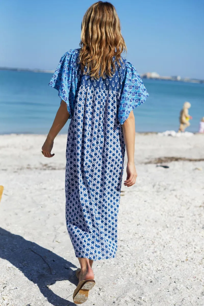 Basalie Midi Dress - Patchwork Blues Organic sold by Emerson Fry product image thumbnail 2