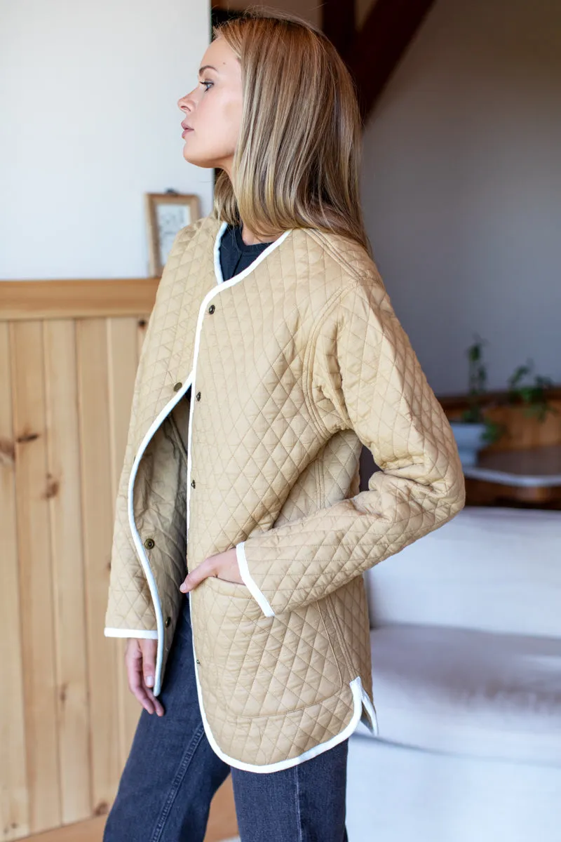 India Quilted Coat - Camel Organic sold by Emerson Fry product image thumbnail 4