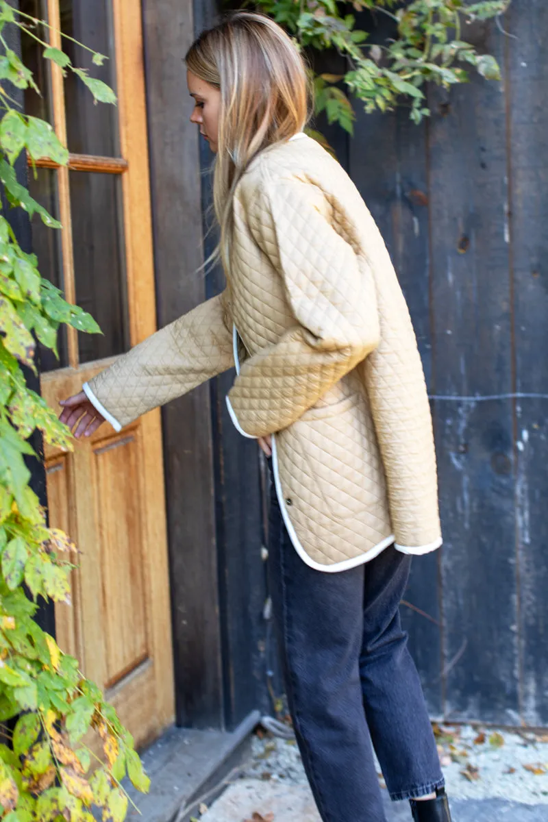 India Quilted Coat - Camel Organic sold by Emerson Fry
