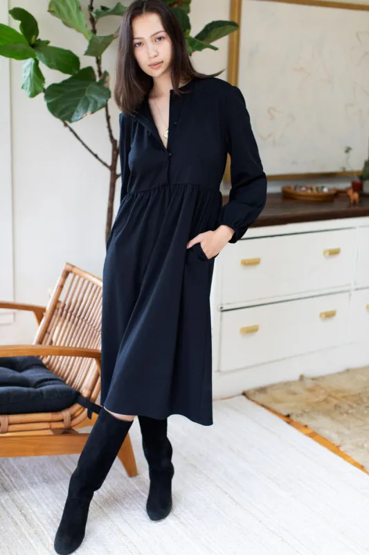 Selby Midi Knit Dress - Black Ponte made by Emerson Fry