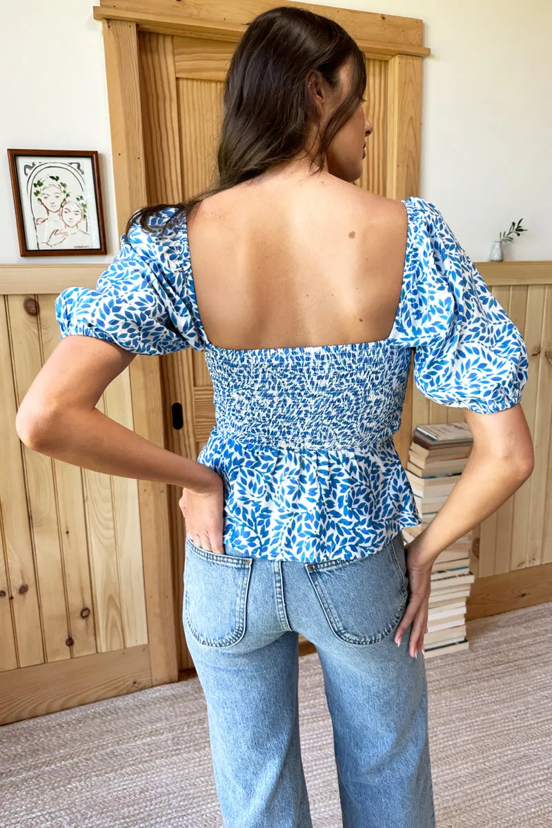 Shirred Blouse - Wisteria Vines sold by Emerson Fry product image thumbnail 4