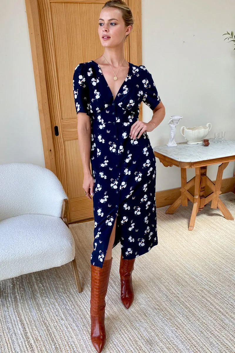 Juney Button Dress - Butterflies Maritime sold by Emerson Fry