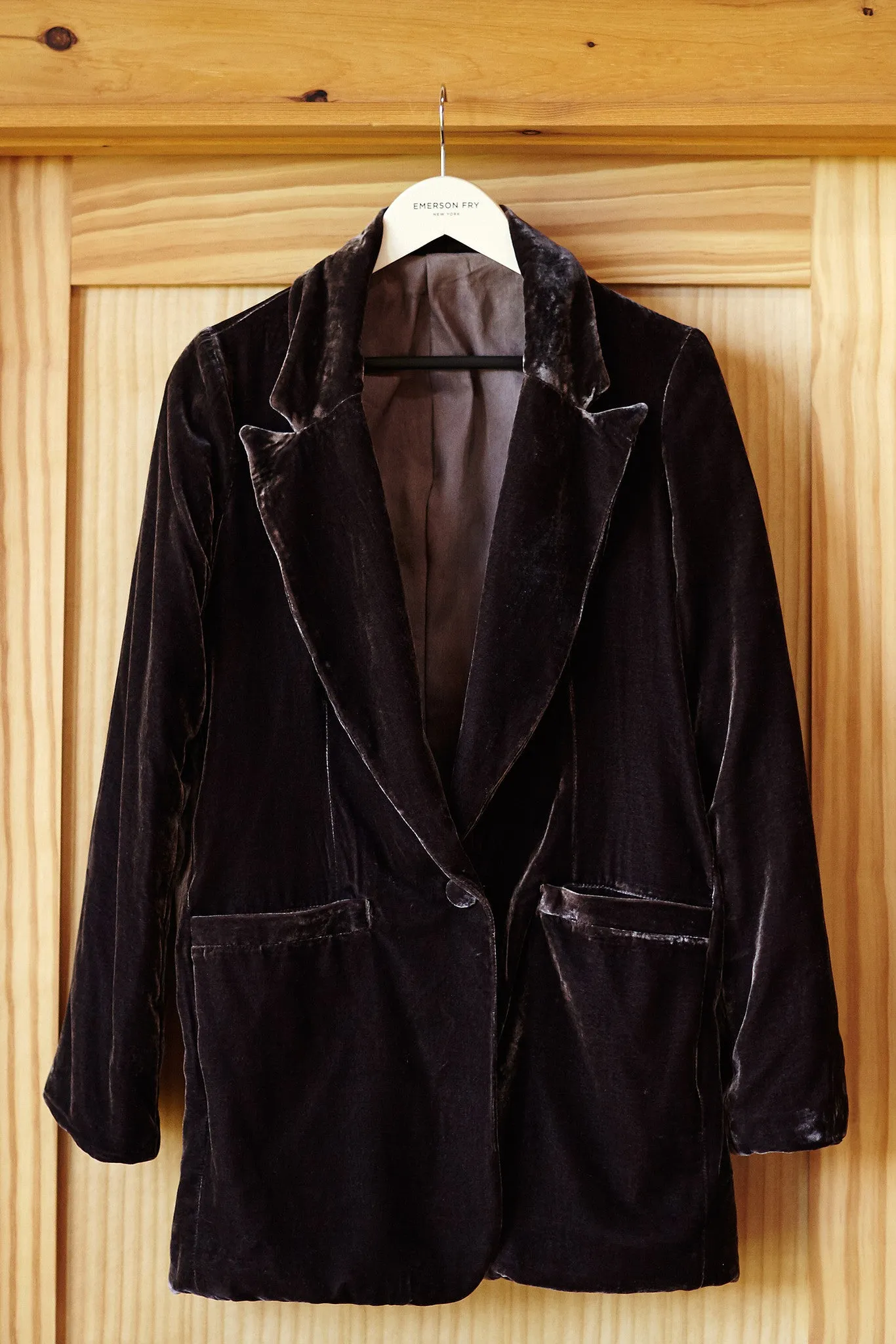 Velvet Tux Jacket - Muted Aubergine sold by Emerson Fry product image thumbnail 3