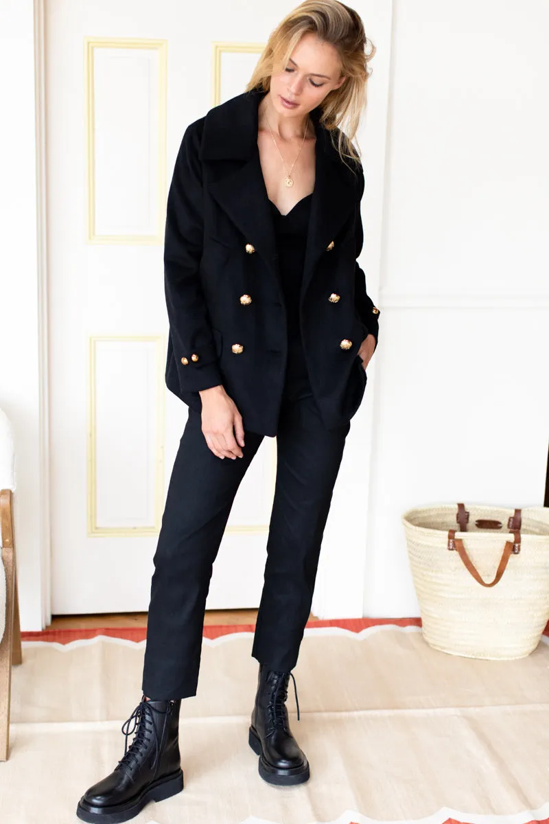 David Coat - Black Wool Cashmere sold by Emerson Fry product image thumbnail 3