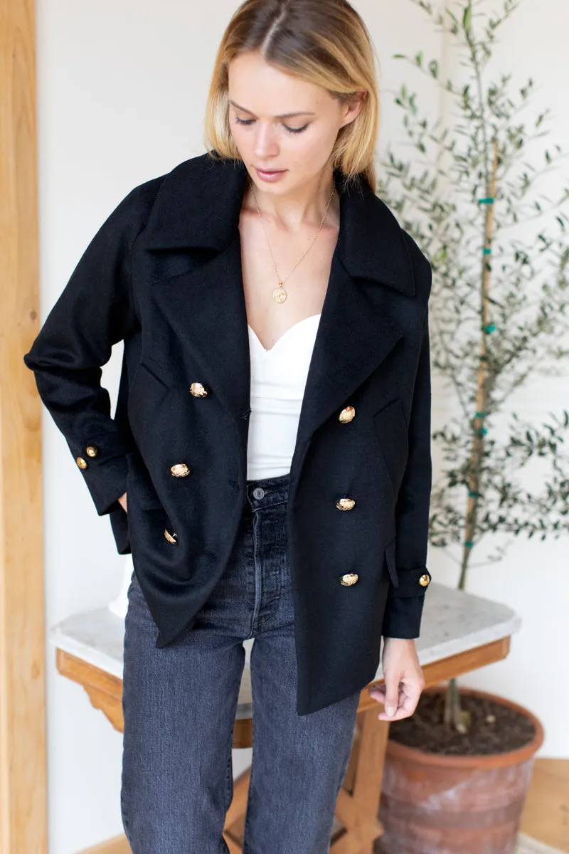 David Coat - Black Wool Cashmere sold by Emerson Fry product image thumbnail 5