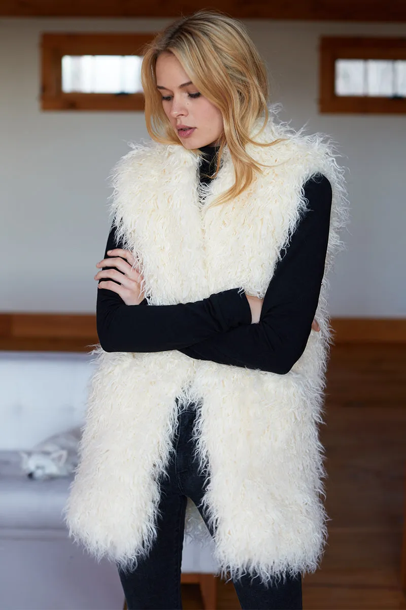 Vegan Shearling Vest - Ivory sold by Emerson Fry product image thumbnail 3