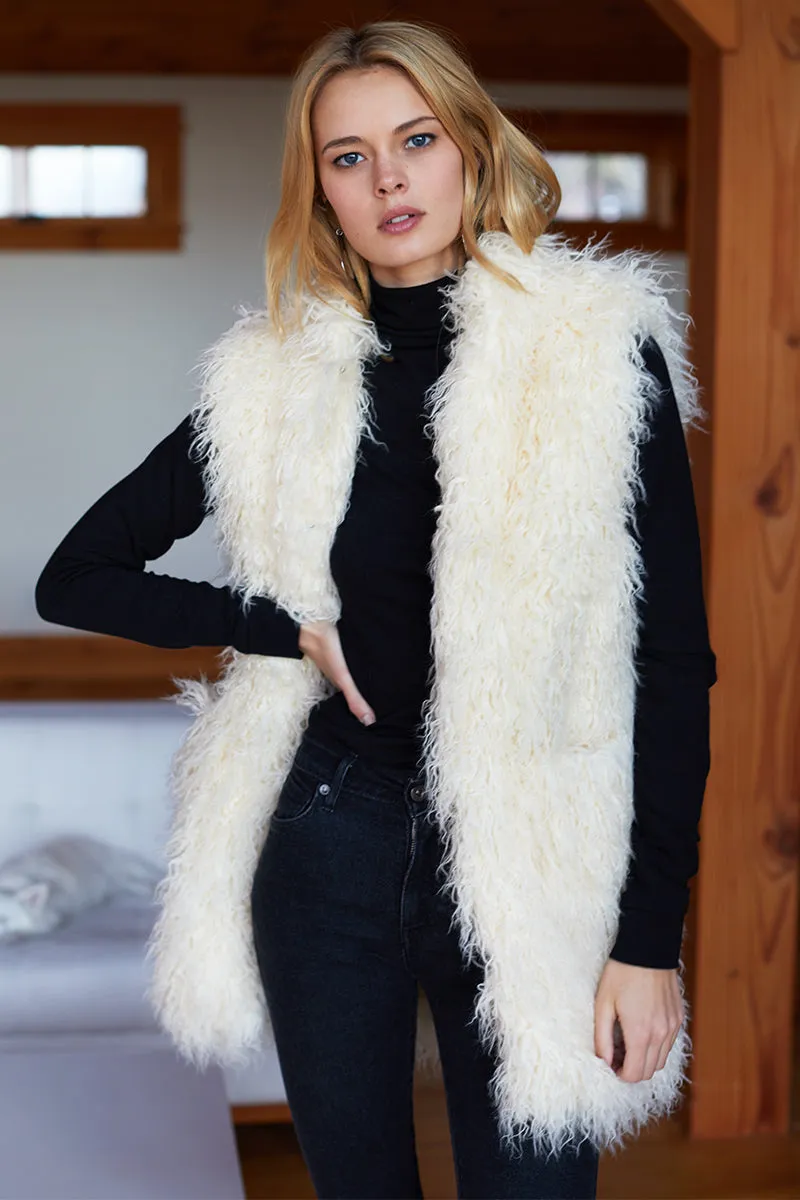 Vegan Shearling Vest - Ivory sold by Emerson Fry product image thumbnail 4