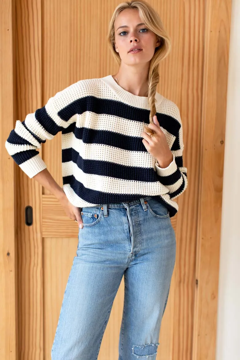 Daily Sweater - Navy French Stripe Organic sold by Emerson Fry product image thumbnail 2