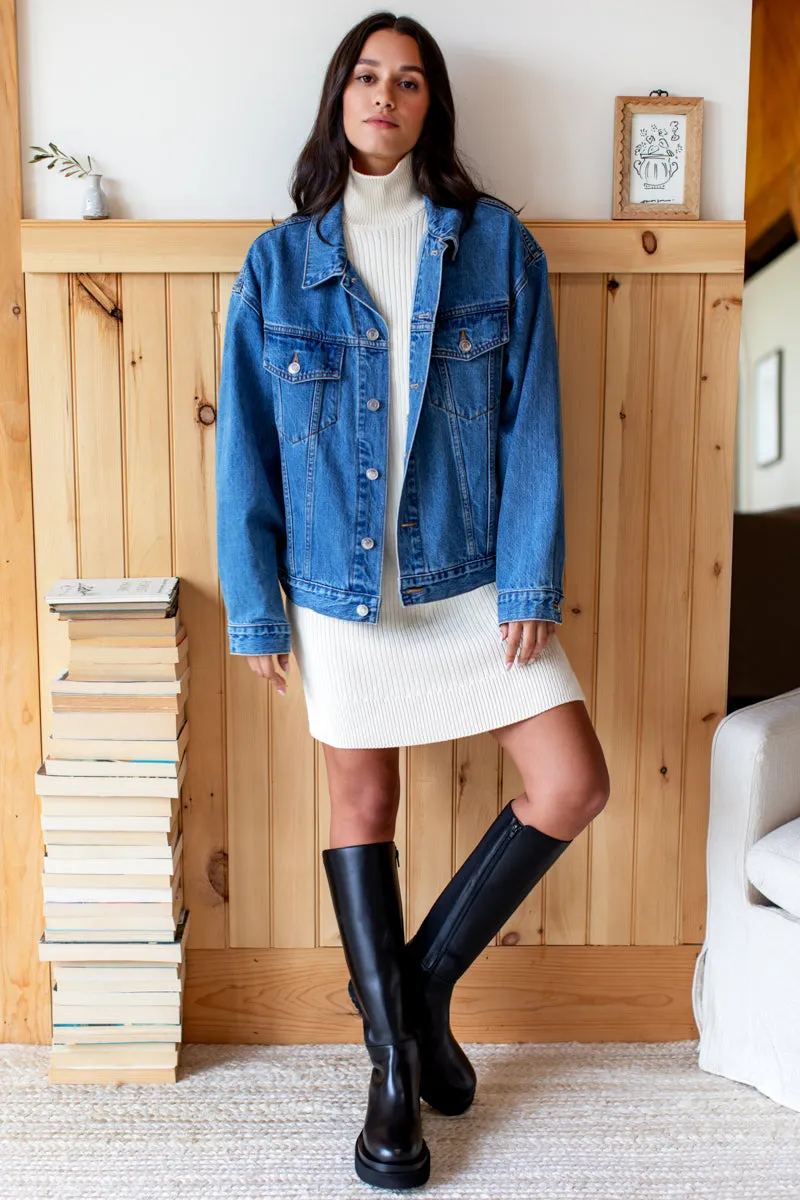 Rib Knit Sweater Dress - Ivory Organic sold by Emerson Fry product image thumbnail 4