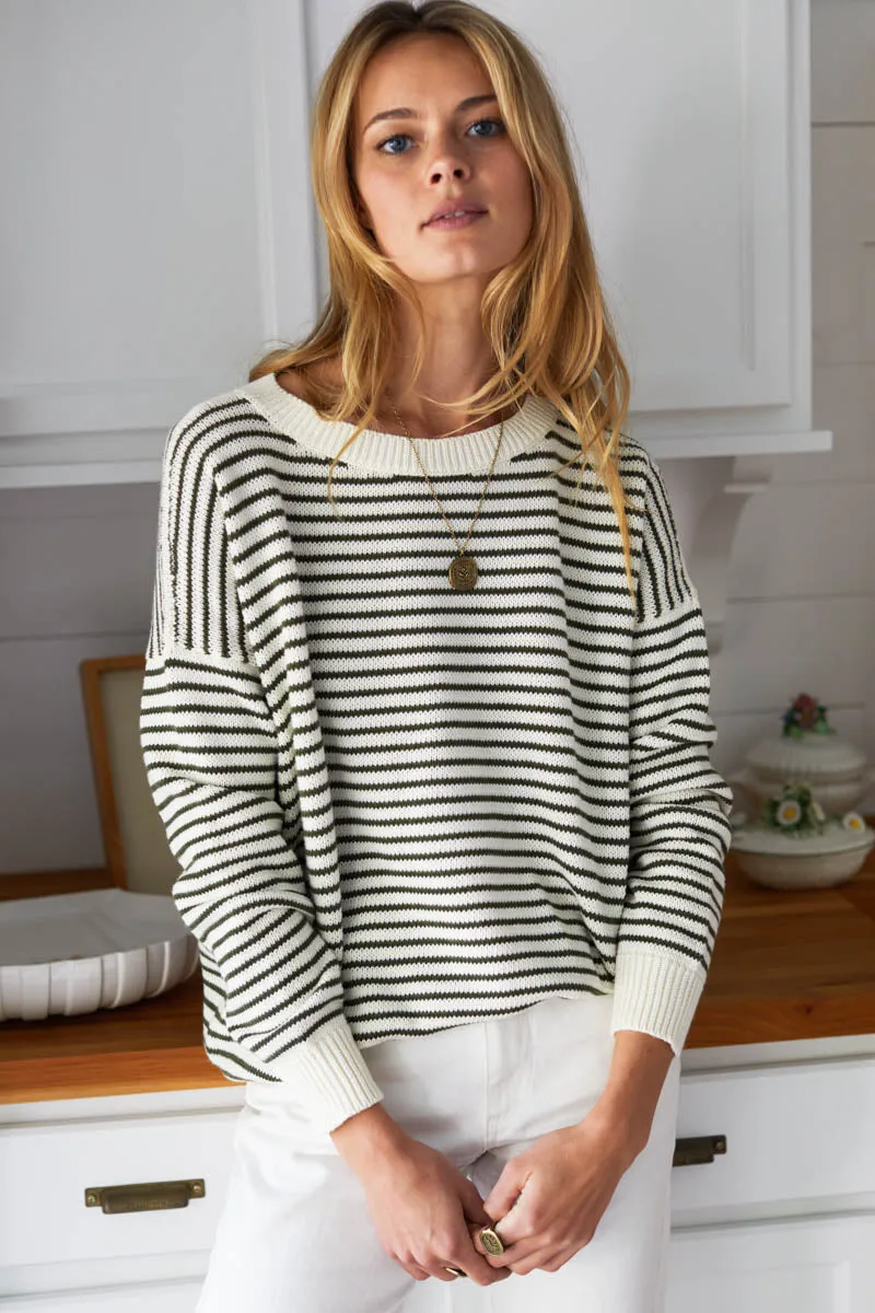 Carolyn Sweater - Army Stripe Organic sold by Emerson Fry product image thumbnail 3