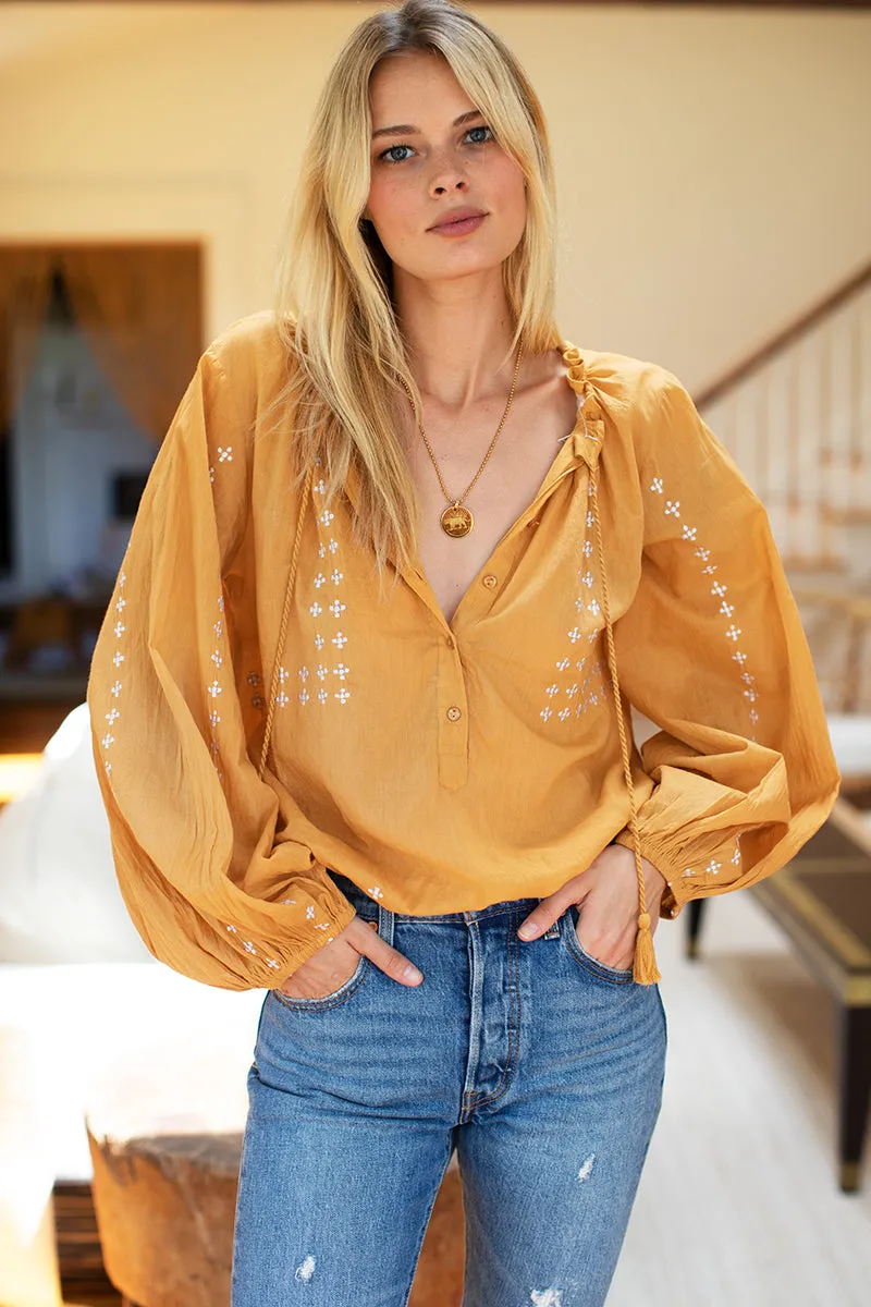 Bardot Top - Honey Embroidered sold by Emerson Fry product image thumbnail 2