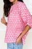 Mandarin Collar Top - Crescent Flower Bon Pink Organic sold by Emerson Fry