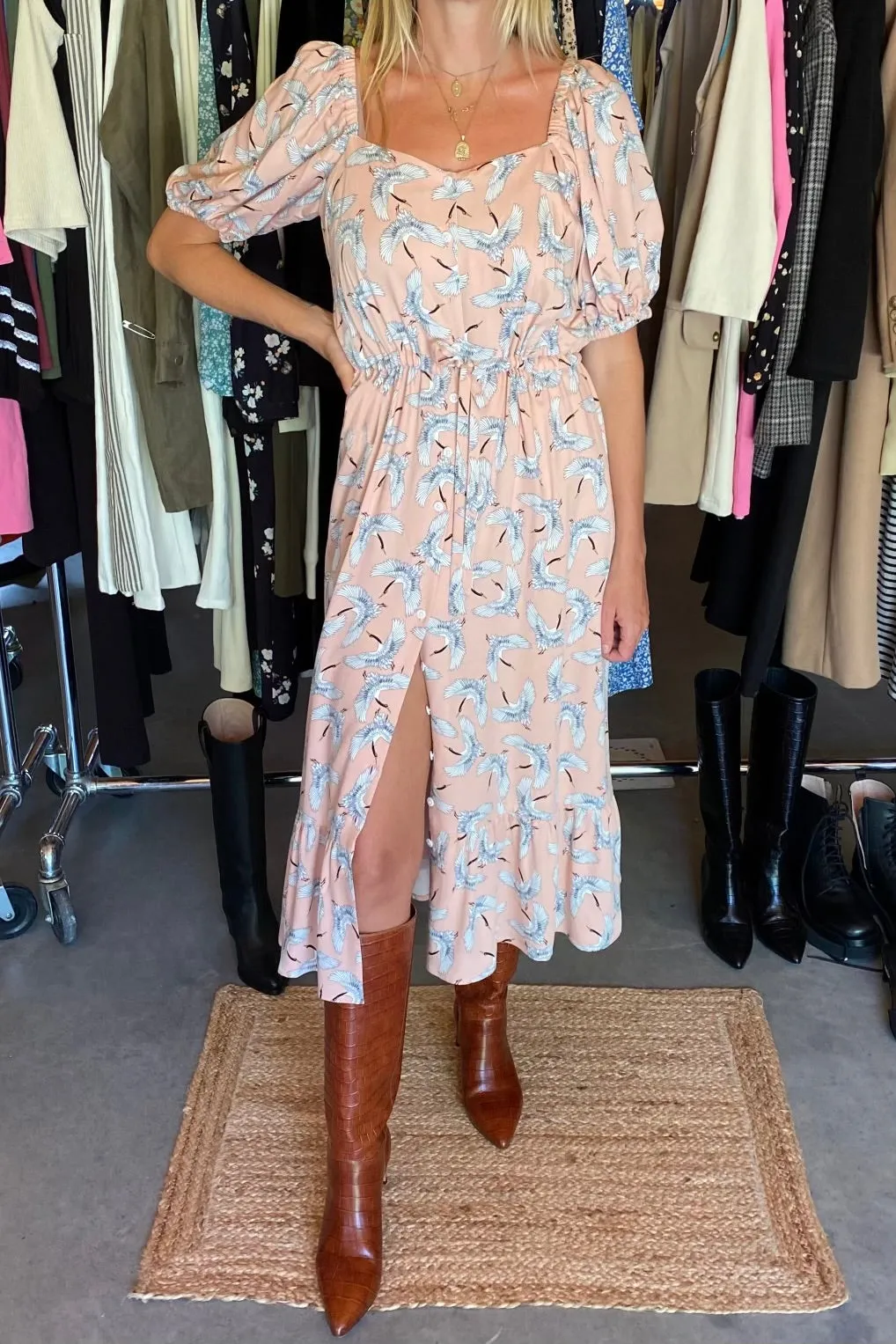 Lou Dress - Cranes sold by Emerson Fry