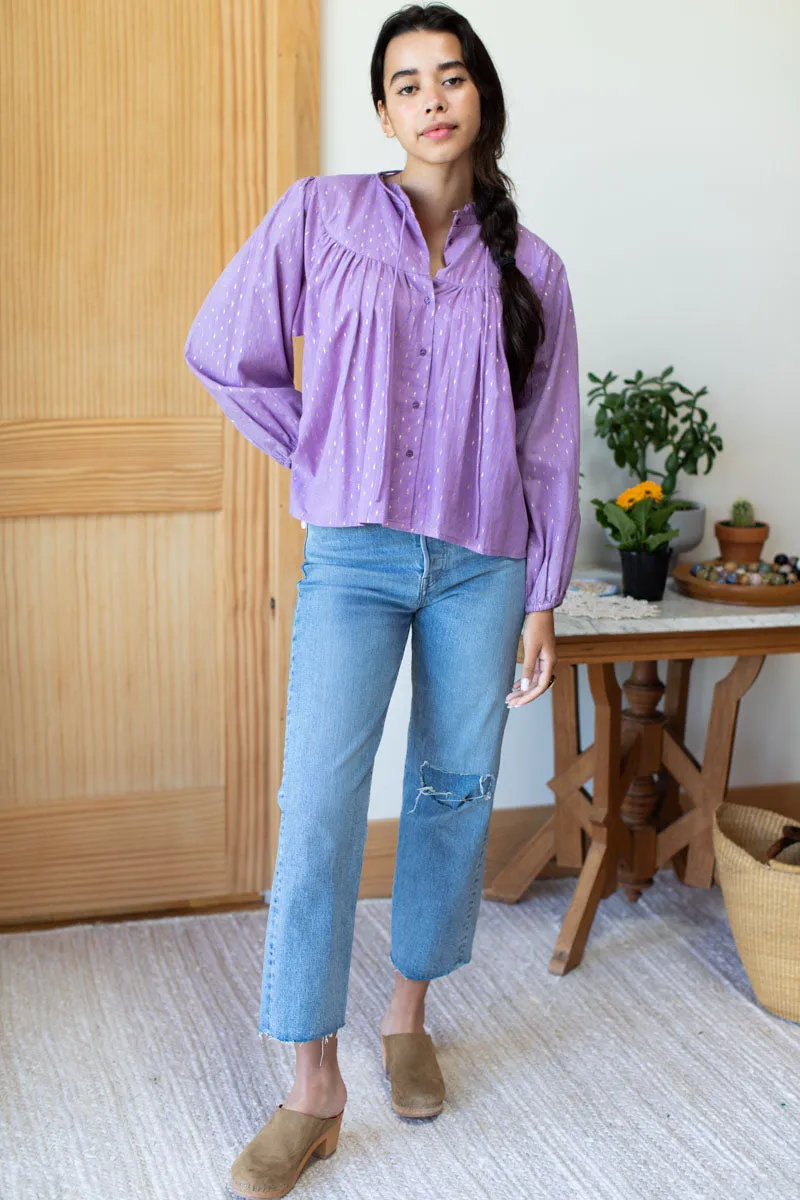 Emmaline Blouse - Lavendula Gold Dot Lurex sold by Emerson Fry product image thumbnail 2