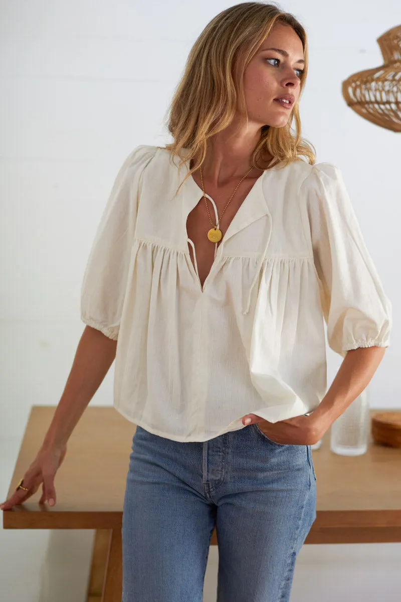 Puff Isla Top - Ivory Organic sold by Emerson Fry
